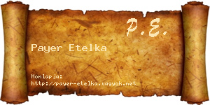 Payer Etelka névjegykártya